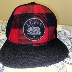 Levi’s Vintage Lumberjack Red Plaid Wool Hat strapback unisex